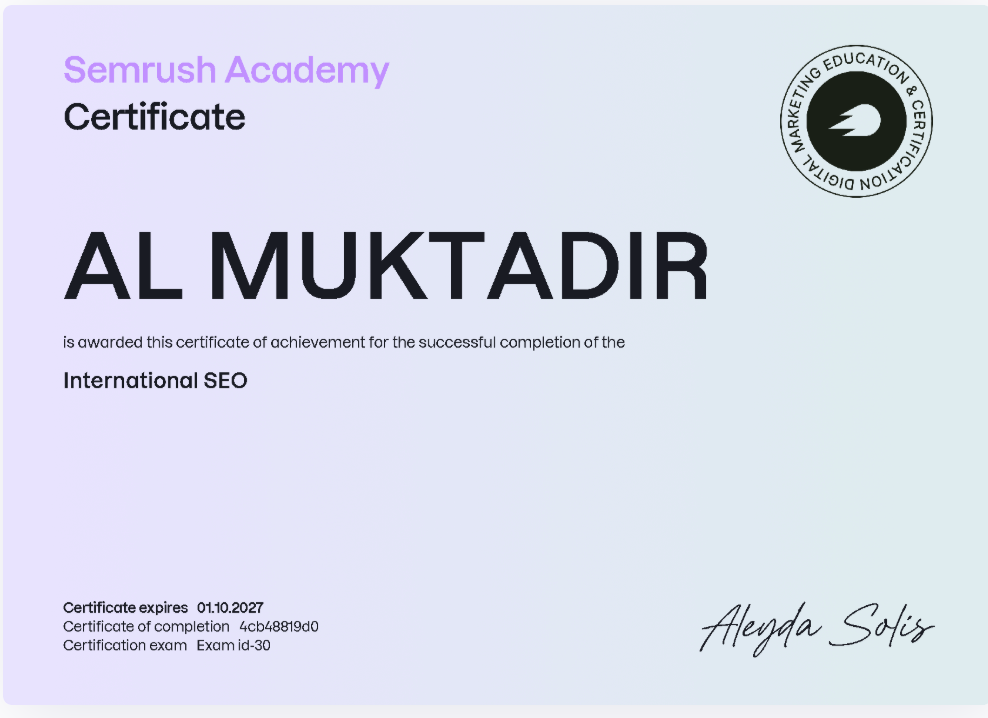 International SEO Certificate